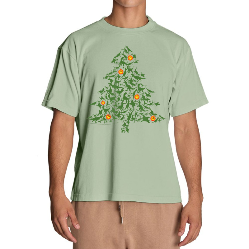 Christmas Dinosaur Jumble Tree Urban Heavy T-shirt | Artistshot