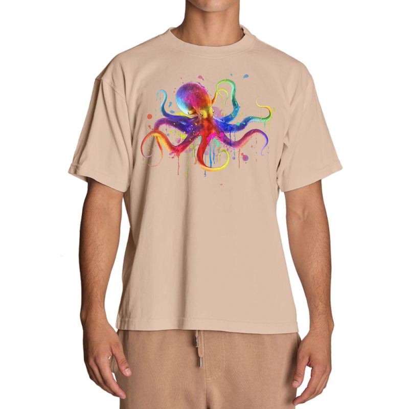 Dripping Rainbow Octopus Psychedelic Urban Heavy T-shirt | Artistshot