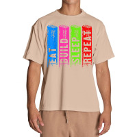 Eat Build Sleep Construction Master Builder Building Blocks Urban Heavy T-shirt | Artistshot