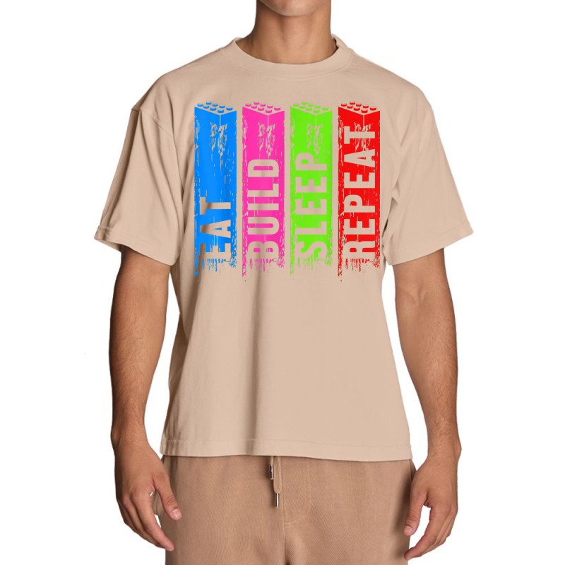 Eat Build Sleep Construction Master Builder Building Blocks Urban Heavy T-shirt | Artistshot