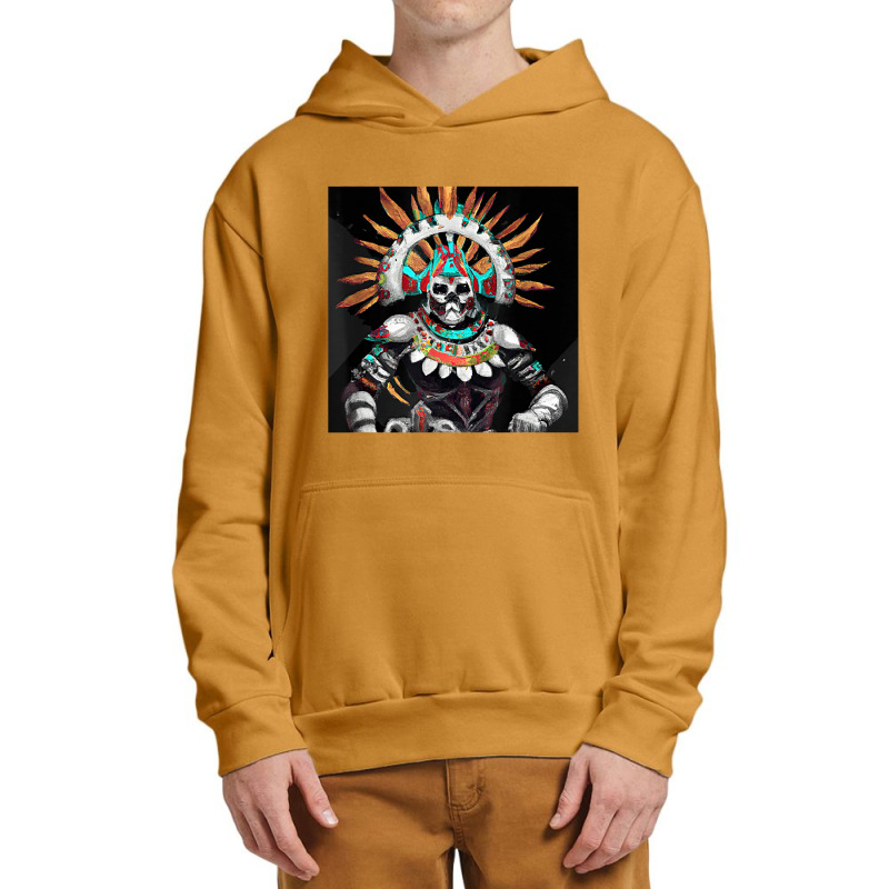 Dia De Los Muertos Aztec Warrior Calavera Mayan Mythology T Shirt Urban Pullover Hoodie by cm-arts | Artistshot