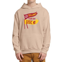 Usc Womens Go Trojans Cardinal Gold Pennant Fight On! V-neck Urban Pullover Hoodie | Artistshot