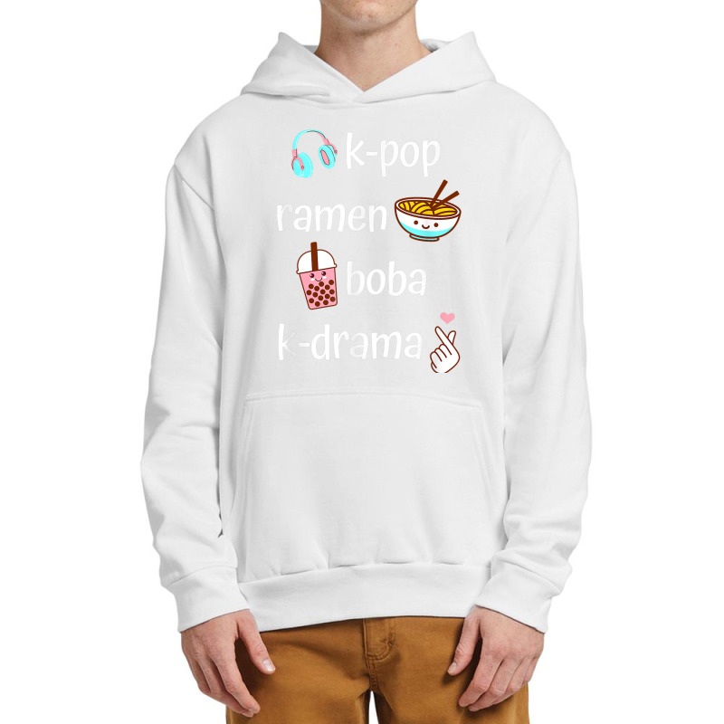 Cute Kawaii K Pop Ramen Boba Bubble Tea K Drama Lover Urban Pullover Hoodie | Artistshot