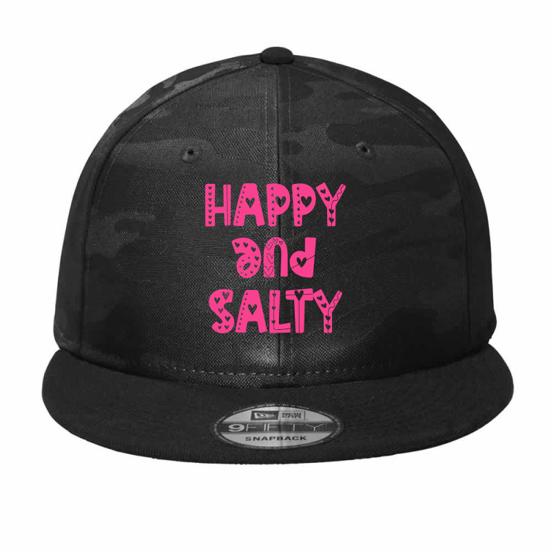 Happy And Salty Pink Camo Snapback | Artistshot