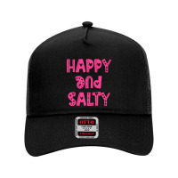 Happy And Salty Pink Mesh Back Trucker Hat | Artistshot