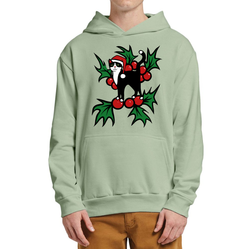 Tuxedo Cat Christmas Tuxedo Cat Christmas Urban Pullover Hoodie | Artistshot