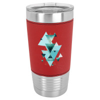 Geometric Triangle Compilation In Teal Leatherette Tumbler | Artistshot