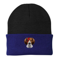 Beagle Dog In Lightning Bolt Painted Face Beanie | Artistshot