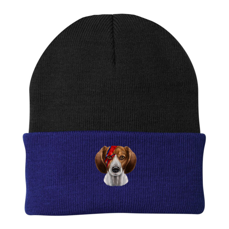 Beagle Dog In Lightning Bolt Painted Face Beanie by RaidenKelly | Artistshot