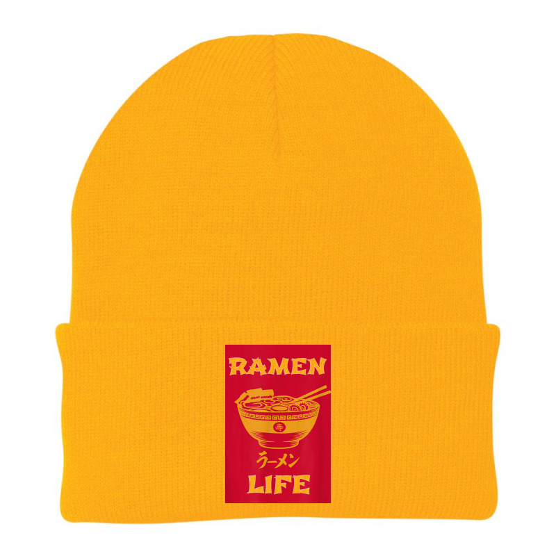 Ramen Life Japanese Noodles Katakana Vintage Retro Gift Beanie by STACYSCHUDEL | Artistshot