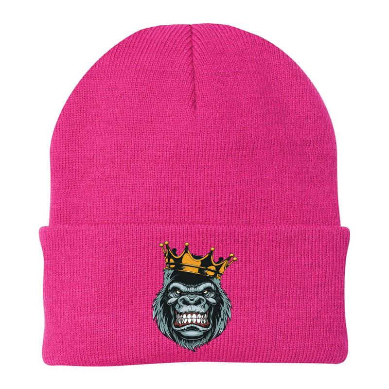 Gorilla King Ferocious Gorilla On With Crown Christmas Gifts Beanie | Artistshot