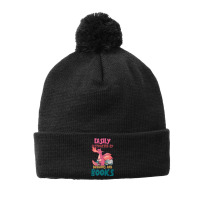 Easily Distracted By Dragon And Books Funny Dragon Designs Gift Men Pom Pom Beanie | Artistshot