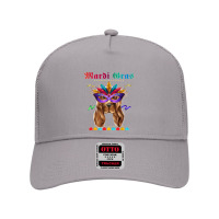 Cocker Spaniel Mardi Gras Mask Hat Bead With Feathers Funny Mesh Back Trucker Hat | Artistshot