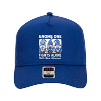 Gnome One Fights Alone Child Abuse Prevention Awareness Mesh Back Trucker Hat | Artistshot