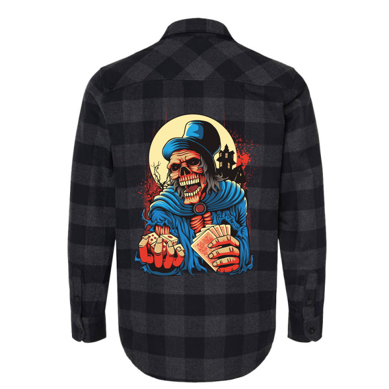 Scream Skull Catch Dice And Playing Card Flannel Shirt | Artistshot