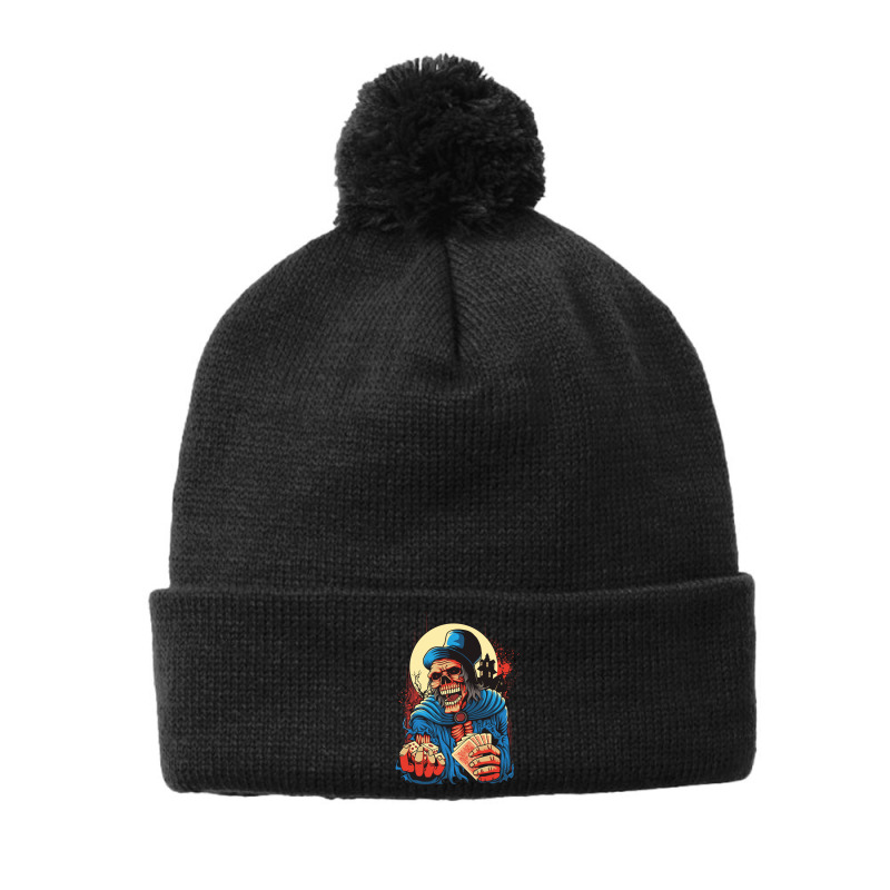 Scream Skull Catch Dice And Playing Card Pom Pom Beanie by Heri Iye | Artistshot