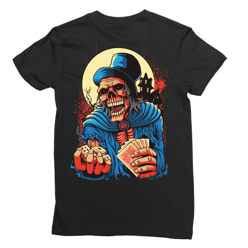 Scream Skull Catch Dice And Playing Card Ladies Fitted T-Shirt by Heri Iye | Artistshot