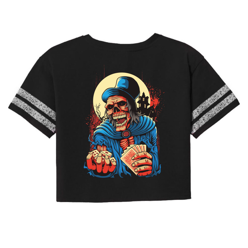 Scream Skull Catch Dice And Playing Card Scorecard Crop Tee by Heri Iye | Artistshot