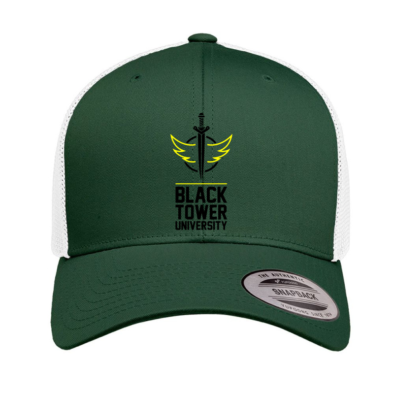 Black Tower University Retro Trucker Cap by delagan | Artistshot