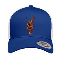 Phoenix Vs Dragon Mythological Retro Trucker Cap | Artistshot