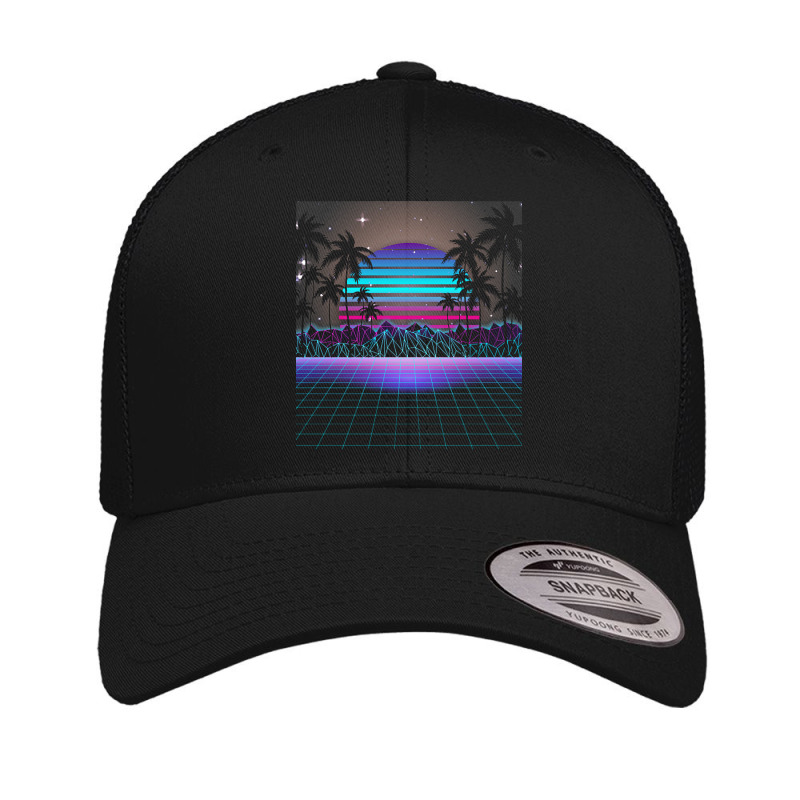 Synthwave T  Shirt Fascinating Dusk Retrowave T  Shirt Retro Trucker Cap by geffertz | Artistshot