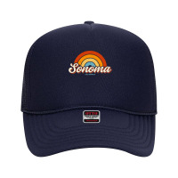 Sonoma California Ca Vintage Rainbow Retro 70s Long Sleeve T Shirt Foam Trucker Hat | Artistshot