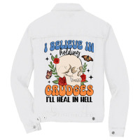 I Believe In Holding Crudges I'll Heal In Hell Men Denim Jacket | Artistshot