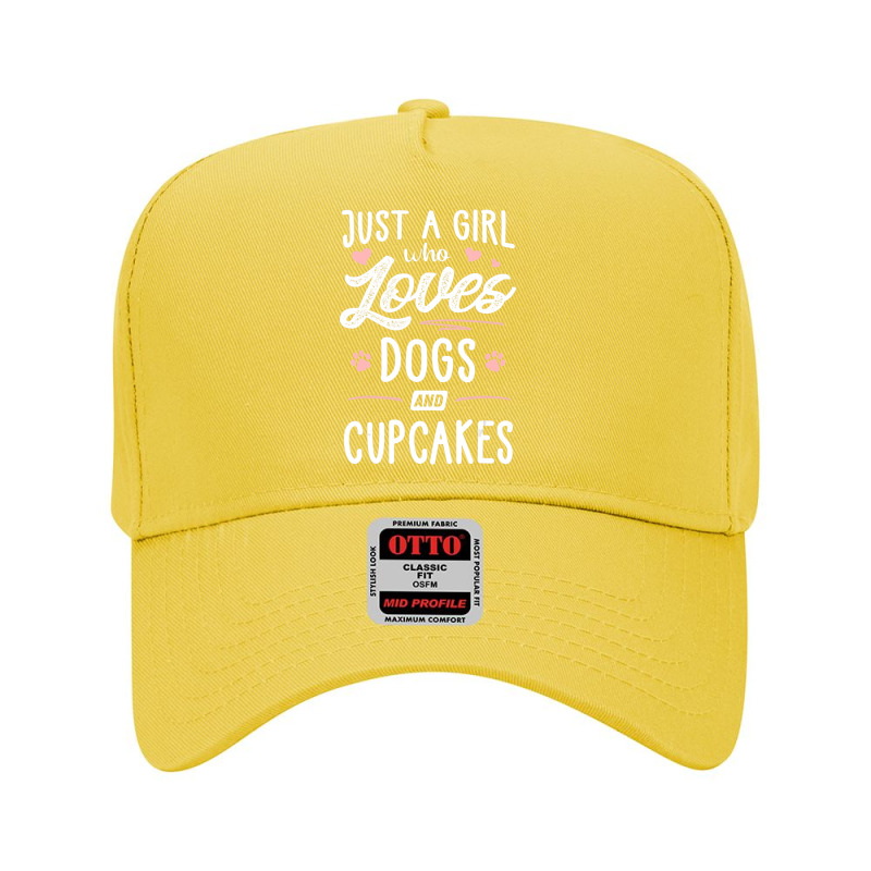 Just A Girl Who Loves Dogs And Cupcakes Gift Dog Lover Adjustable Baseball Cap | Artistshot