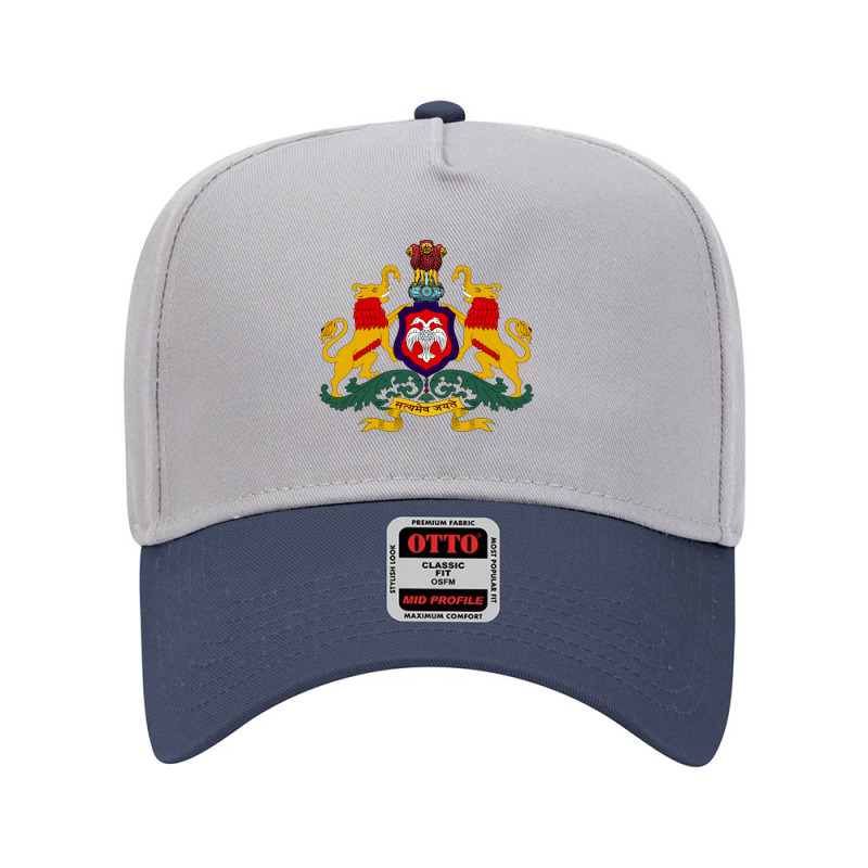 Karnataka Coat Of Arms, India Adjustable Baseball Cap by cm-arts | Artistshot