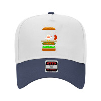 Burger Time Retro 80's Arcade Game Design Adjustable Baseball Cap | Artistshot