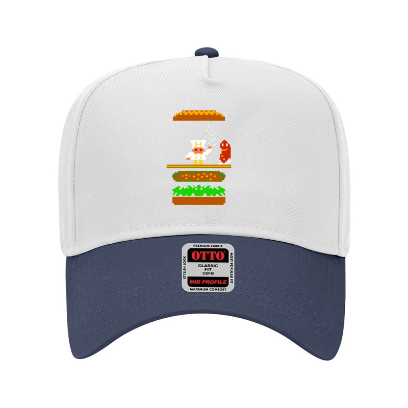 Burger Time Retro 80's Arcade Game Design Adjustable Baseball Cap by KevinO'Connor | Artistshot