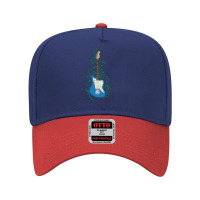 Blue Offset Style Electric Guitar Flowering Vines Adjustable Baseball Cap | Artistshot