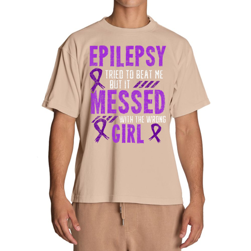 Epilepsy Warrior Day Epileptic Girl Purple Survivor Advocate Urban Heavy T-shirt | Artistshot