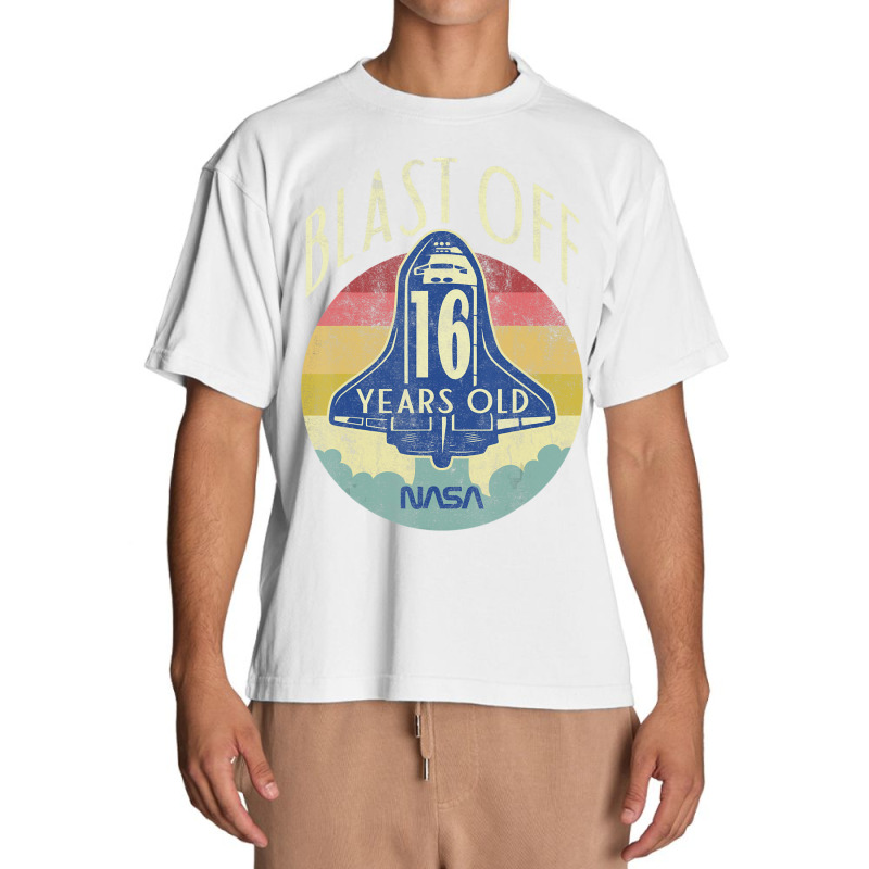 Space Shuttle Blast Off 16th Birthday Retro Portrait Urban Heavy T-shirt by ledo | Artistshot