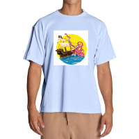 Cartoon Pirate Ship Giant Squid Attack! Urban Heavy T-shirt | Artistshot