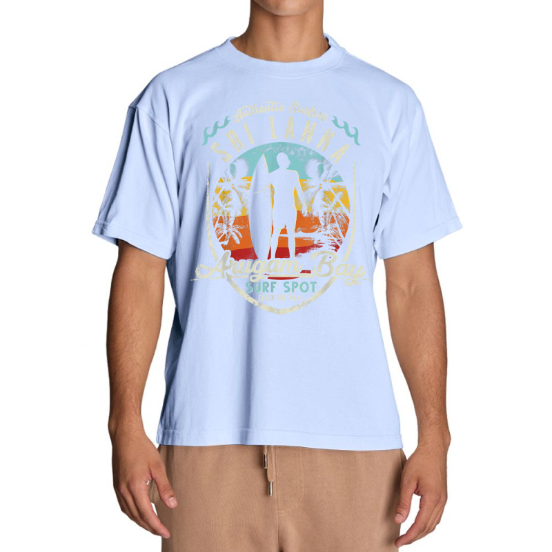 Sri Lanka Surfing Vintage Retro Surfer Arugam Bay Beach T Shirt Urban Heavy T-shirt by cm-arts | Artistshot