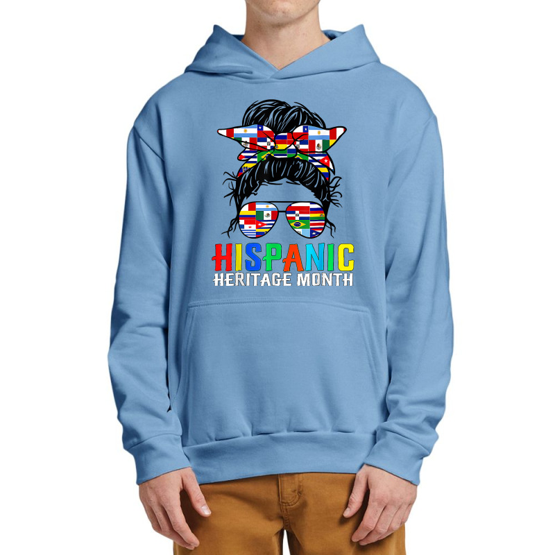 National Hispanic Heritage Month Latin Flags Messy Bun T Shirt Urban Pullover Hoodie by cm-arts | Artistshot