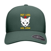 Pet Cats Hail Satan Seamless Cap | Artistshot