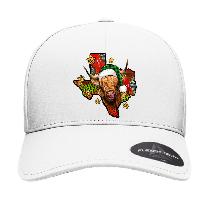 Christmas Texas Highland Cow Seamless Cap | Artistshot