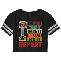 Mechanic Build It Tune It Race It Break It Fix It Repeat Retro Vintage Scorecard Crop Tee | Artistshot