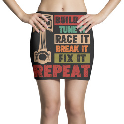 mechanic build it tune it race it break it fix it repeat retro vintage Mini Skirts | Artistshot