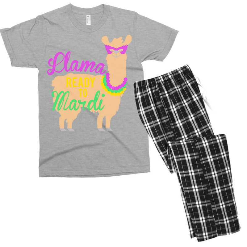 Mardi Gras T  Shirt Llama Ready To Mardi Gras Funny Llama Lover T  Shi Men's T-shirt Pajama Set | Artistshot