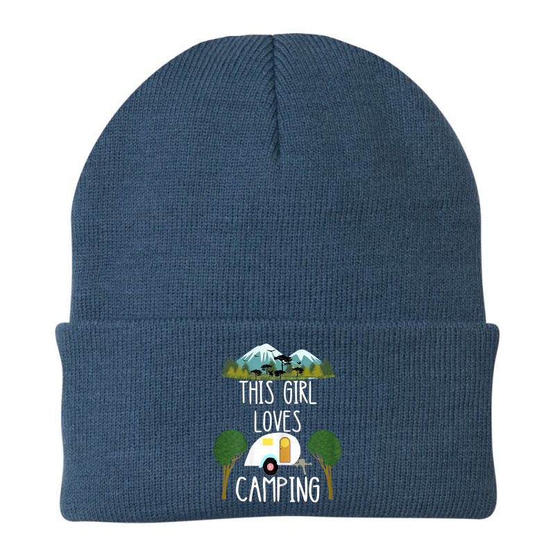 This Girl Loves Camping Rv Teardrop Trailer Camper Caravan Beanie by MarilynCleo | Artistshot