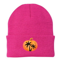 Womens Halloween Beach Tshirt Palm Trees Tropical Island Pumpkin Beanie | Artistshot