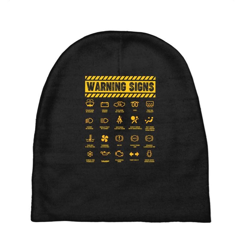 Mechanic Warning Signs Retro Vintage Baby Beanies by vip.pro123 | Artistshot