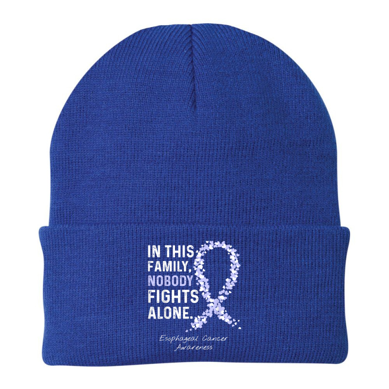 In This Family Nobody Fights Alone Esophageal Cancer Beanie by KellyStella | Artistshot