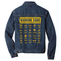 Mechanic Warning Signs Retro Vintage Men Denim Jacket | Artistshot