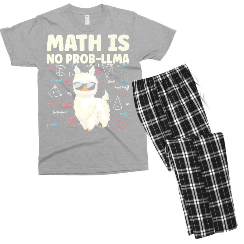 Math Is No Prob Lllma Llama T  Shirt Men's T-shirt Pajama Set | Artistshot