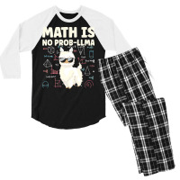 Math Is No Prob Lllma Llama T  Shirt Men's 3/4 Sleeve Pajama Set | Artistshot