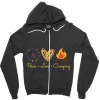 Peace Love Camping Retro Vintage Zipper Hoodie | Artistshot